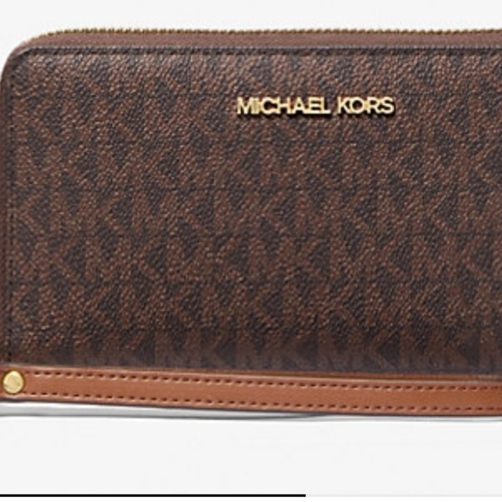 Michael Kors Dark Brown Zip-Around Wallet